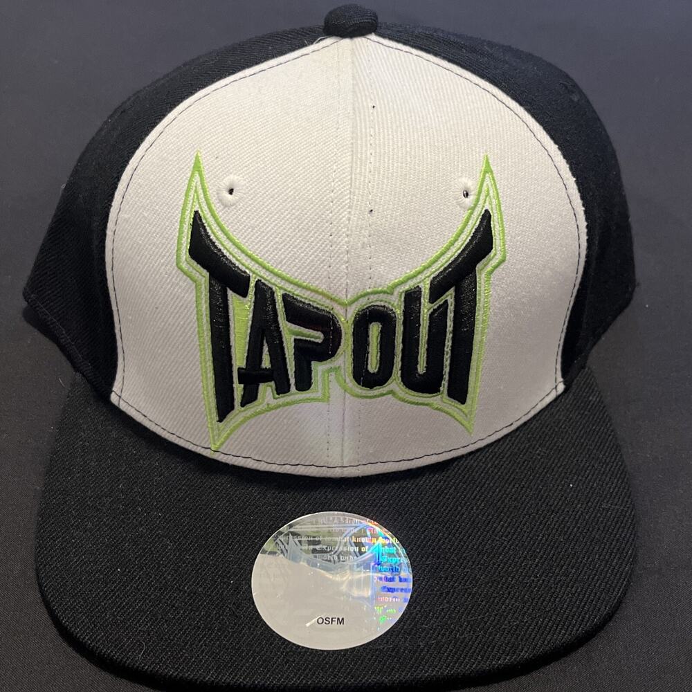 Vintage Y2K Tapout UFC MMA SnapBack Hat Black Green Embroidery NWT